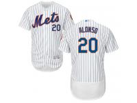 #20 Authentic Pete Alonso Men's White Baseball Jersey - Home New York Mets Flex Base