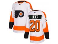 #20 Authentic Taylor Leier White Adidas NHL Away Men's Jersey Philadelphia Flyers