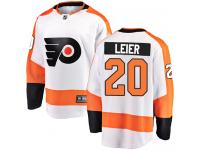 #20 Breakaway Taylor Leier White NHL Away Men's Jersey Philadelphia Flyers