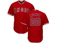 #20 Jonathan Lucroy Red Baseball Men's Jersey Los Angeles Angels of Anaheim Team Logo Fashion Flexbase