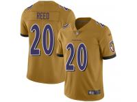 #20 Limited Ed Reed Gold Football Youth Jersey Baltimore Ravens Inverted Legend