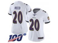 #20 Limited Ed Reed White Football Road Women's Jersey Baltimore Ravens Vapor Untouchable 100th Season