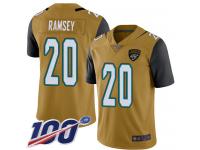 #20 Limited Jalen Ramsey Gold Football Men's Jersey Jacksonville Jaguars Rush Vapor Untouchable 100th Season