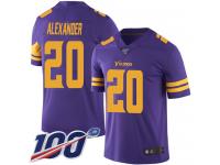 #20 Limited Mackensie Alexander Purple Football Men's Jersey Minnesota Vikings Rush Vapor Untouchable 100th Season