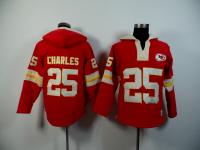 2015 NFL Nike Kansas City Chiefs (RB) #25 Jamaal Charles Men Red Pullover Hoodie