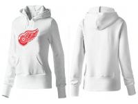 2015 NHL Detroit Red Wings Women White Pullover Hoodie