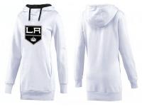 2015 NHL Los Angeles Kings Women Long White Pullover Hoodie