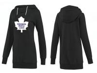 2015 NHL Toronto Maple Leafs Women Long Black Pullover Hoodie