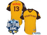 2016 MLB All-Star American Baltimore Orioles #13 Manny Machado Gold Run Derby Third Baseman Cool Base Jersey