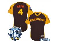 2016 MLB All-Star National St. Louis Cardinals #4 Yadier Molina Brown Run Derby Catcher Cool Base Jersey