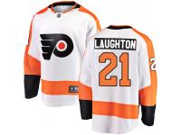 #21 Breakaway Scott Laughton White NHL Away Men's Jersey Philadelphia Flyers