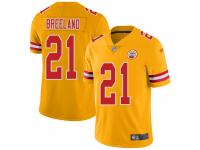#21 Limited Bashaud Breeland Gold Football Men's Jersey Kansas City Chiefs Inverted Legend Vapor Rush