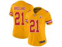 #21 Limited Bashaud Breeland Gold Football Women's Jersey Kansas City Chiefs Inverted Legend Vapor Rush