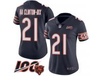 #21 Limited Ha Ha Clinton-Dix Navy Blue Football Home Women's Jersey Chicago Bears 100th Season