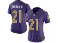 #21 Limited Mark Ingram II Purple Football Women's Jersey Baltimore Ravens Rush Vapor Untouchable