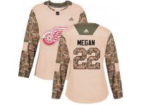 #22 Adidas Authentic Wade Megan Women's Camo NHL Jersey - Detroit Red Wings Veterans Day Practice