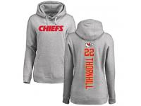 #22 Juan Thornhill Ash Football Backer Women's Kansas City Chiefs Pullover Hoodie