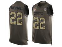 #22 Juan Thornhill Green Football Men's Jersey Kansas City Chiefs Salute to Service Tank Top