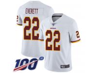 #22 Limited Deshazor Everett White Football Road Youth Jersey Washington Redskins Vapor Untouchable 100th Season