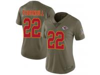 #22 Limited Juan Thornhill Olive Football Women's Jersey Kansas City Chiefs 2017 Salute to Service
