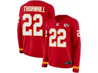 #22 Limited Juan Thornhill Red Football Women's Jersey Kansas City Chiefs Therma Long Sleeve