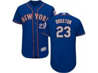 #23 Authentic Keon Broxton Men's Royal Gray Baseball Jersey - Alternate New York Mets Flex Base