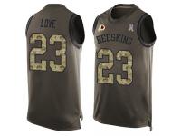#23 Bryce Love Green Football Men's Washington Redskins Salute to Service Tank Top