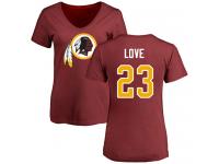 #23 Bryce Love Maroon Football Name & Number Logo Women's Washington Redskins T-Shirt