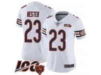 #23 Limited Devin Hester White Football Road Women's Jersey Chicago Bears Vapor Untouchable 100th Season
