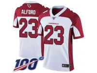#23 Limited Robert Alford White Football Road Men's Jersey Arizona Cardinals Vapor Untouchable 100th Season