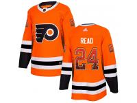 #24 Authentic Matt Read Orange Adidas NHL Men's Jersey Philadelphia Flyers Drift Fashion