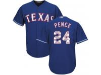 #24 Hunter Pence Royal Blue Baseball Men's Jersey Texas Rangers Team Logo Fashion Cool Base