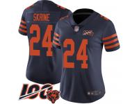 #24 Limited Buster Skrine Navy Blue Football Women's Jersey Chicago Bears Rush Vapor Untouchable 100th Season