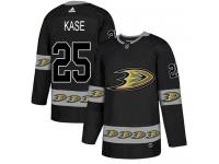 #25 Adidas Authentic Ondrej Kase Men's Black NHL Jersey - Anaheim Ducks Team Logo Fashion