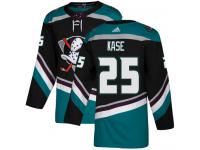 #25 Adidas Authentic Ondrej Kase Youth Black Teal NHL Jersey - Alternate Anaheim Ducks