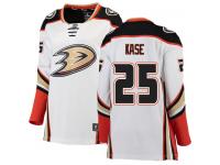 #25 Breakaway Ondrej Kase Women's White NHL Jersey - Away Anaheim Ducks