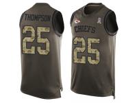 #25 Darwin Thompson Green Football Men's Jersey Kansas City Chiefs Salute to Service Tank Top