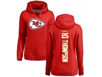 #25 Darwin Thompson Red Football Backer Women's Kansas City Chiefs Pullover Hoodie
