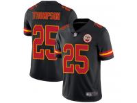 #25 Limited Darwin Thompson Black Football Youth Jersey Kansas City Chiefs Rush Vapor Untouchable