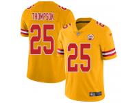 #25 Limited Darwin Thompson Gold Football Youth Jersey Kansas City Chiefs Inverted Legend Vapor Rush