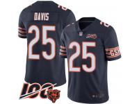 #25 Limited Mike Davis Navy Blue Football Home Men's Jersey Chicago Bears 100th Season