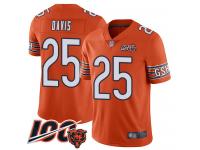 #25 Limited Mike Davis Orange Football Alternate Men's Jersey Chicago Bears 100th Season