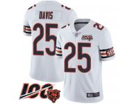 #25 Limited Mike Davis White Football Road Men's Jersey Chicago Bears Vapor Untouchable 100th Season