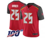 #25 Limited Peyton Barber Red Football Home Men's Jersey Tampa Bay Buccaneers Vapor Untouchable 100th Season