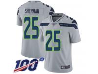#25 Limited Richard Sherman Grey Football Alternate Men's Jersey Seattle Seahawks Vapor Untouchable 100th Season