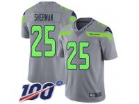 #25 Limited Richard Sherman Silver Football Men's Jersey Seattle Seahawks Inverted Legend 100th Season