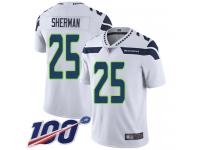 #25 Limited Richard Sherman White Football Road Men's Jersey Seattle Seahawks Vapor Untouchable 100th Season