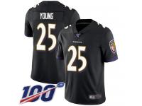 #25 Limited Tavon Young Black Football Alternate Youth Jersey Baltimore Ravens Vapor Untouchable 100th Season