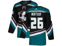 #26 Adidas Authentic Brandon Montour Youth Black Teal NHL Jersey - Alternate Anaheim Ducks