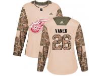#26 Adidas Authentic Thomas Vanek Women's Camo NHL Jersey - Detroit Red Wings Veterans Day Practice